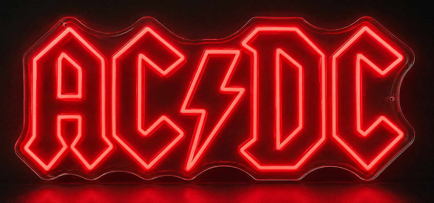 ACDC Neon Sign - Neon Now with FREE Remote Control, Accessories and Woldwide  Delivery.