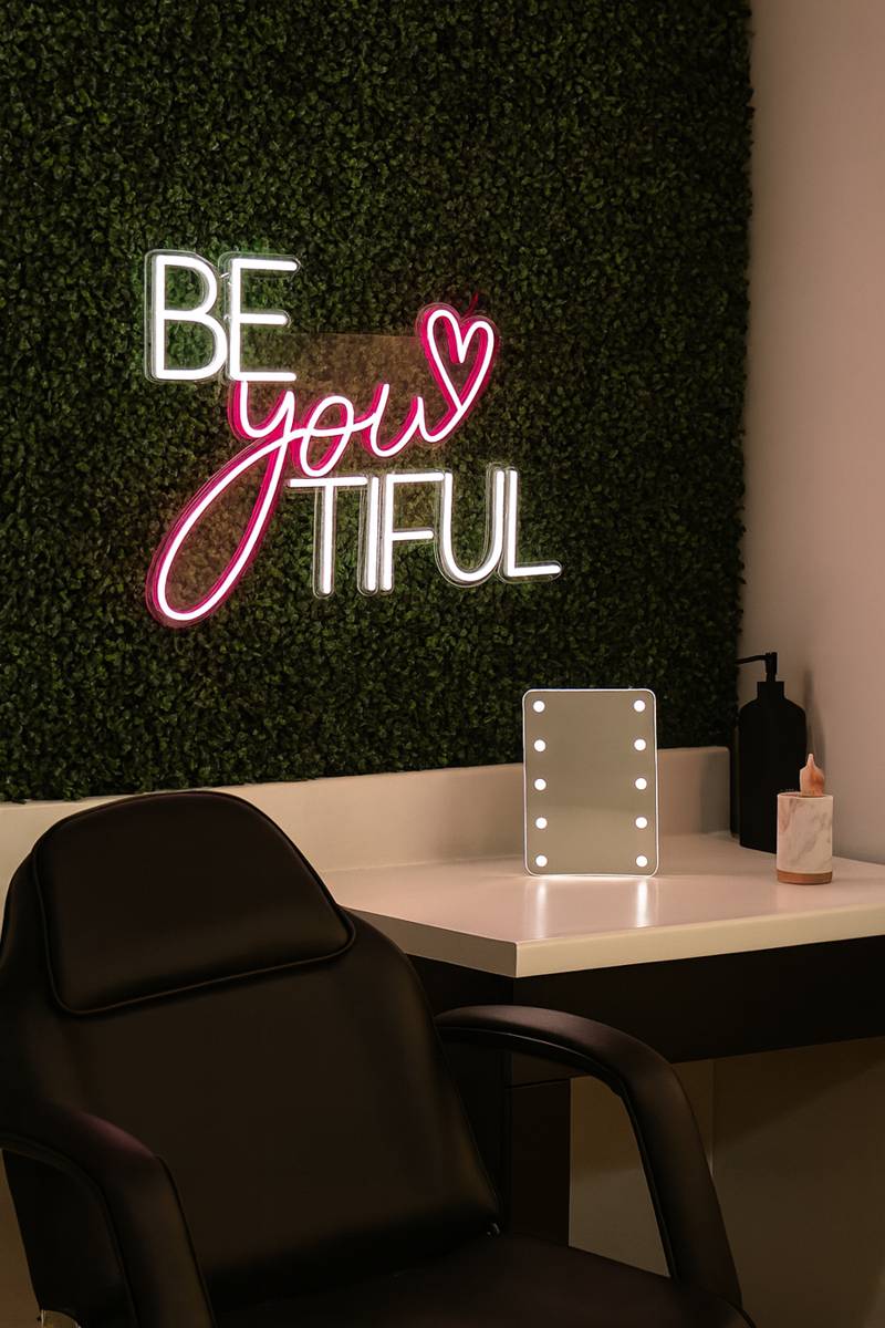 custom LED neon sign being designed for a specific category