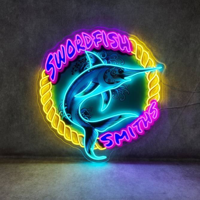 Neon sign ideas for swordfish smiths who will never needle another sign provider